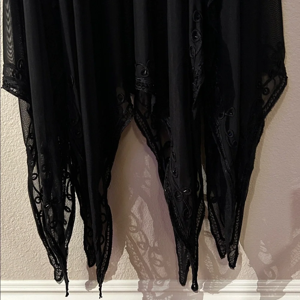 Elegant Black Sheer Dress with Lace Detail - Picture 13 of 16